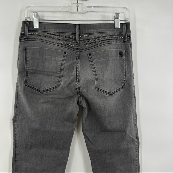 Black Orchid grey silver shatter studded jeans zip hem Los Angelos 29 - Picture 4 of 12